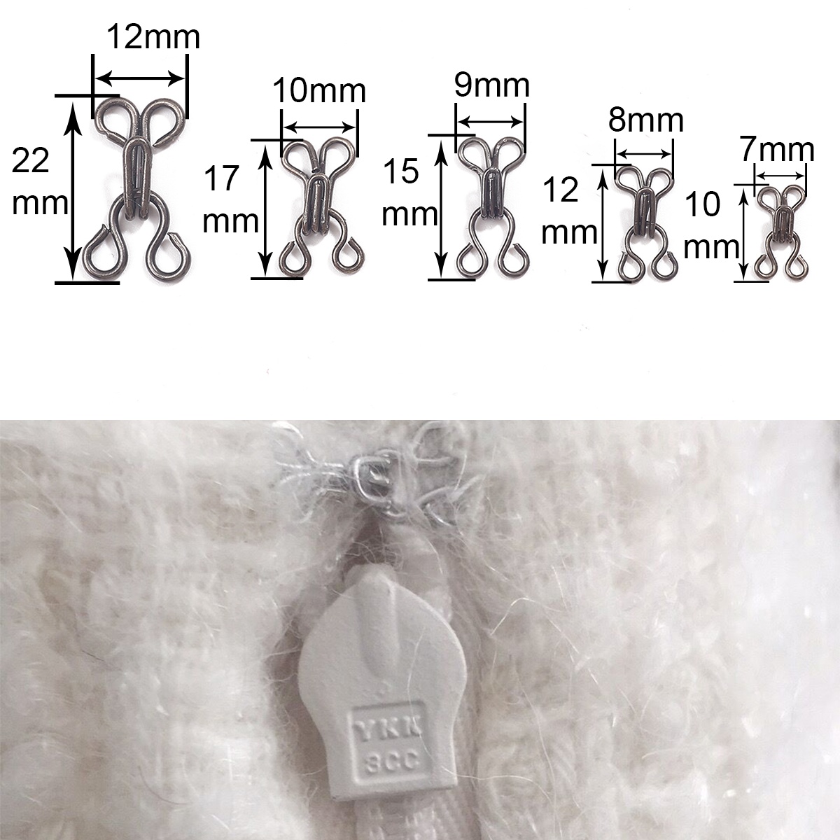7-12mm 24pcs Cloth Hook and Ey - Hook Eye Fastener recension och pris