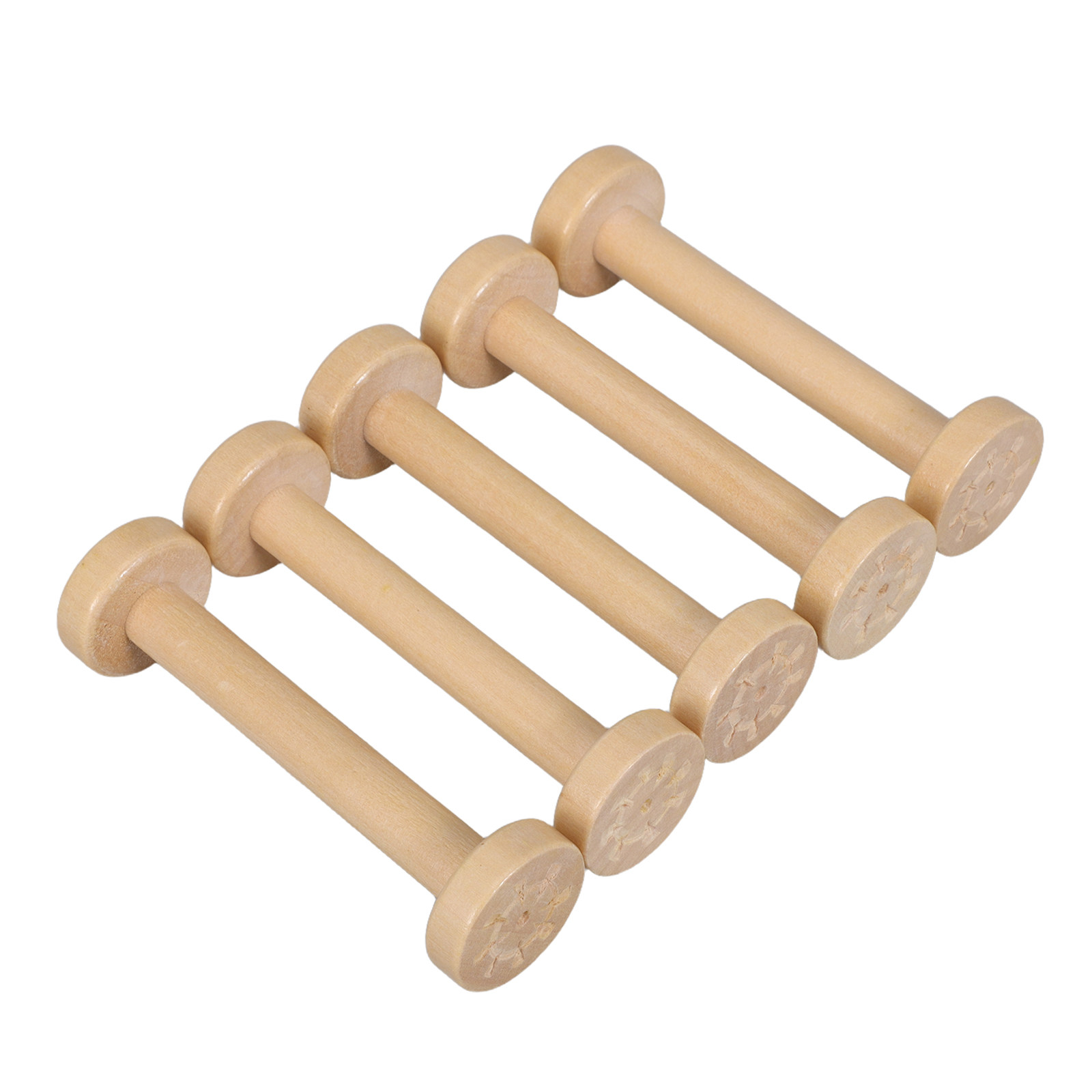 5Pcs Wooden Spools Natural Vin - Textile For Sewing recension och pris