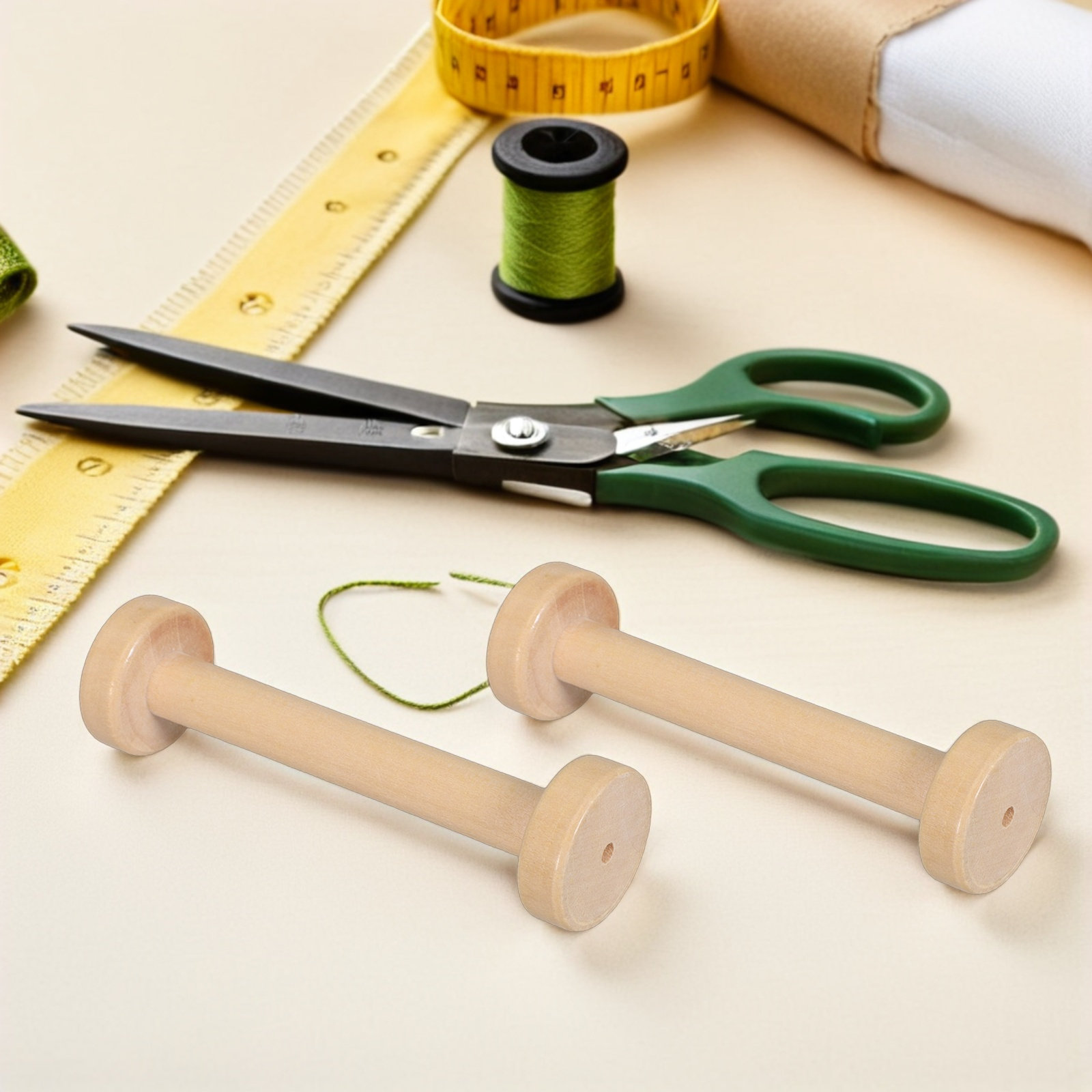 5Pcs Wooden Spools Natural Vin - Textile For Sewing recension och pris