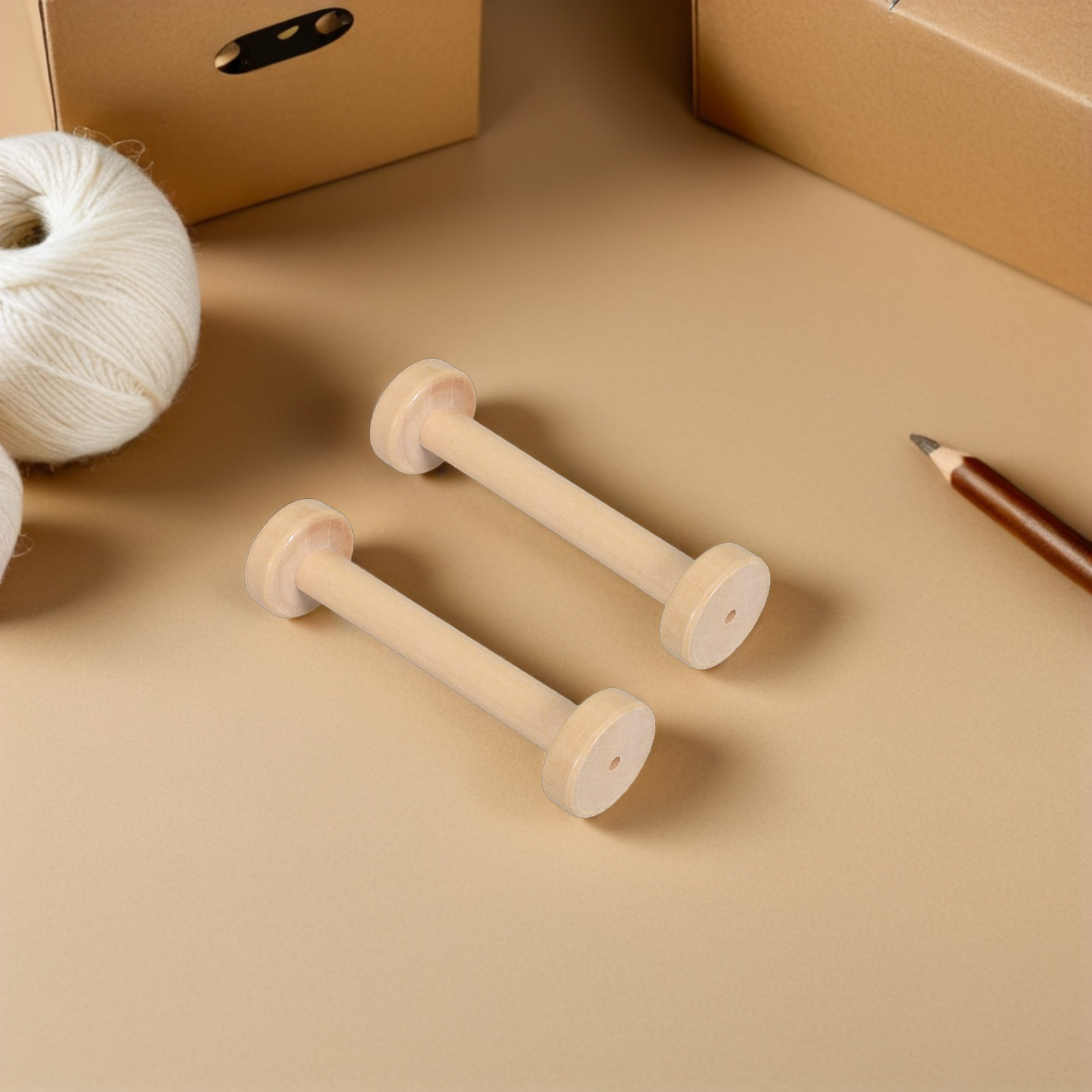 5Pcs Wooden Spools Natural Vin - Textile For Sewing recension och pris