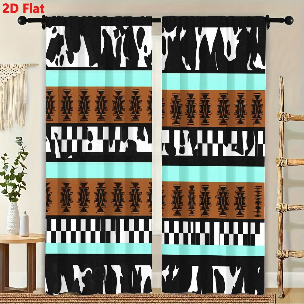 2Pcs Curtains 2D Flat Geometri - Century Textile & Sewing Supply Hours recension och pris