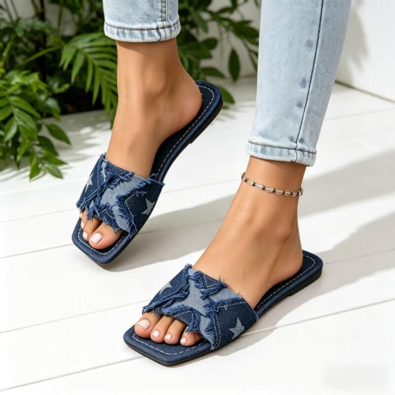 Y2K Denim Strap Flat Heel Sand - Sewing Expert recension och pris