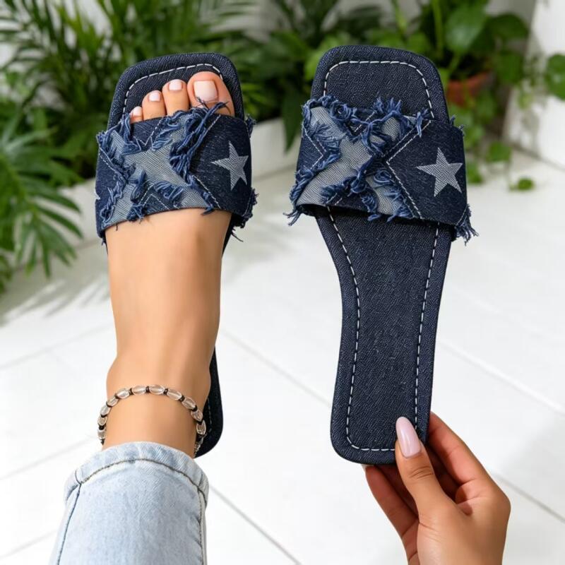 Y2K Denim Strap Flat Heel Sand - Sewing Expert recension och pris