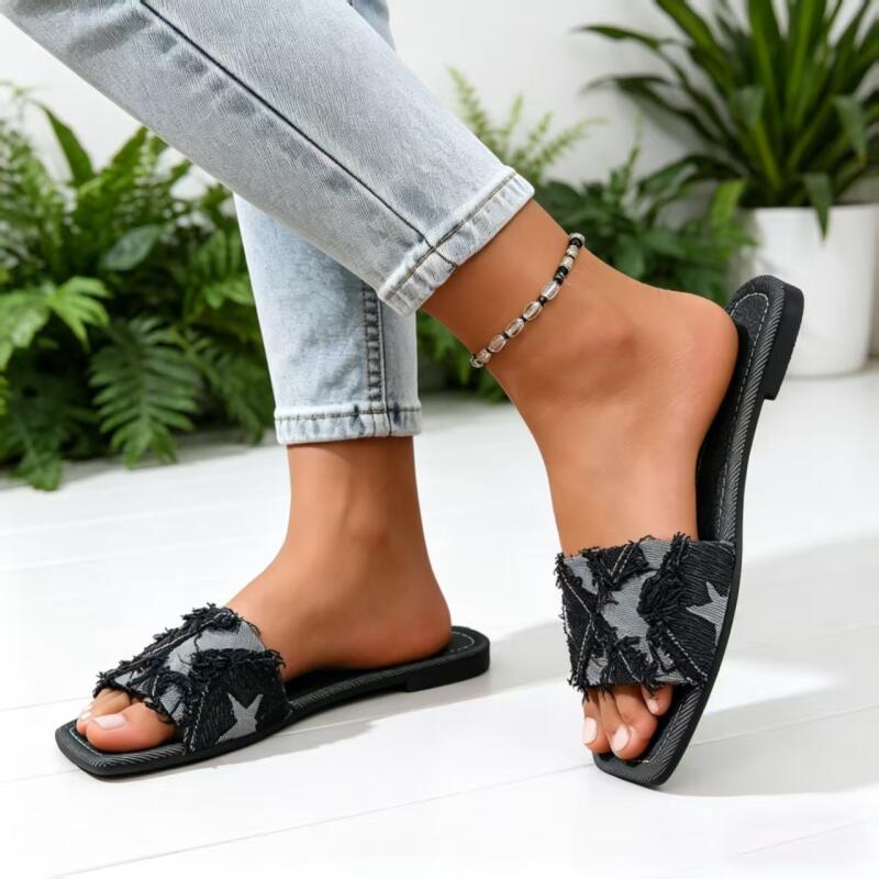 Y2K Denim Strap Flat Heel Sand - Sewing Expert recension och pris