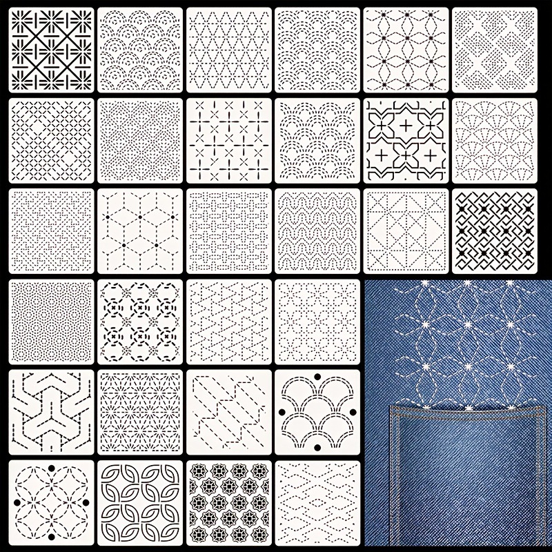 30Pcs Embroidery Templates DIY - Sewing Expert recension och pris
