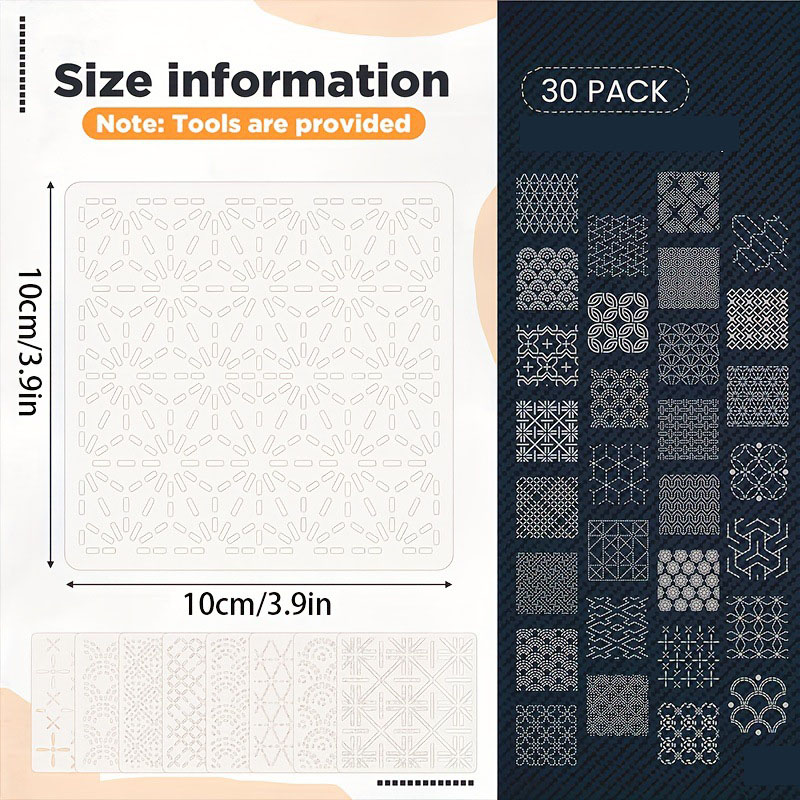 30Pcs Embroidery Templates DIY - Sewing Expert recension och pris
