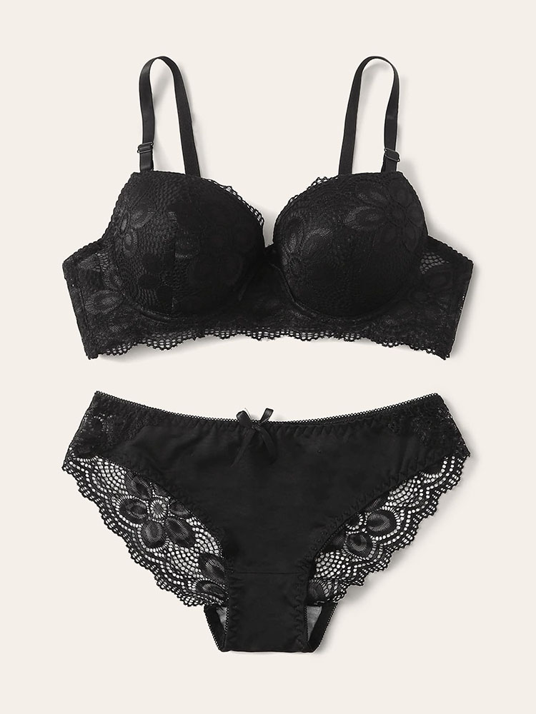 Transparent Floral Two Pieces  - Hook Eye Fastener recension och pris